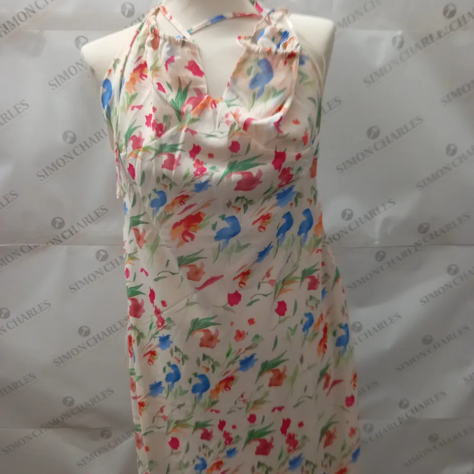 WOMENS DESIGNER PRETTY LAVISH TIE SLIP MIDAXI DRESS SIZE 14
