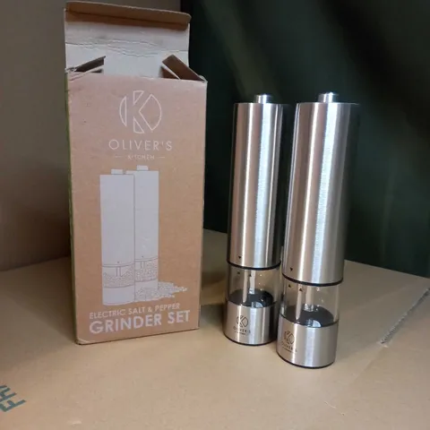 BOXED OLIVERS ELECTRIC SALT & PEPPER GRINDER SET
