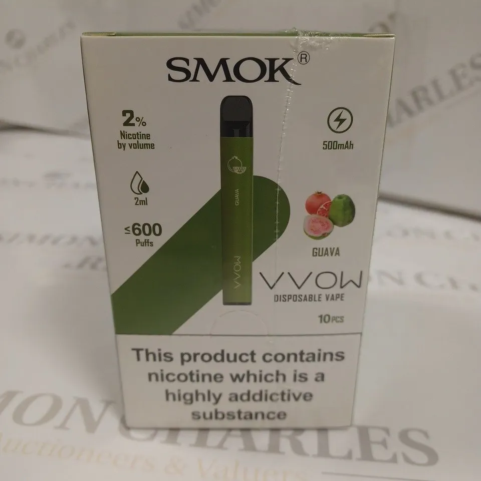 SEALED SMOK VVOW 10-PACK OF DISPOSABLE VAPES - GUAVE