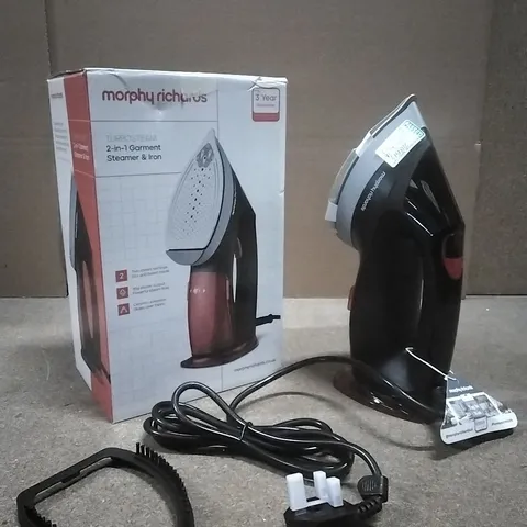 BOXED MORPHY RICHARDS TURBOSTEAM 2 IN 1 GARMENT STEAMER & IRON 