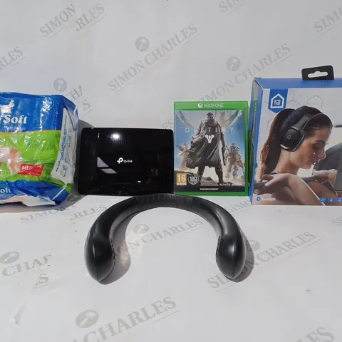 BOX OF APPROX 5 ITEMS TO INCLUDE - XBOX ONE DESTINY - PET SOFT DISPOSABLE MALE WRAPS - TP-LINK AC1200 DUAL BAND WI-FI LTE ROUTER ECT