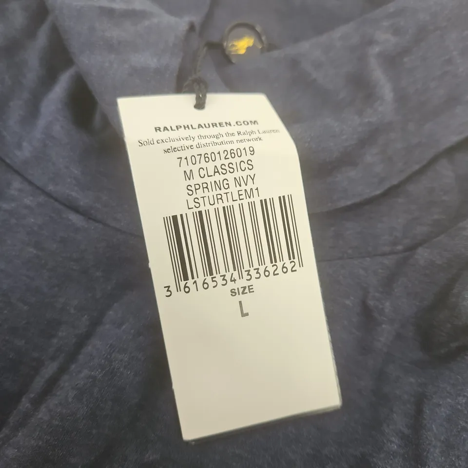 RALPH LAUREN TURTLENECK SHIRT – NAVY, UK SIZE L