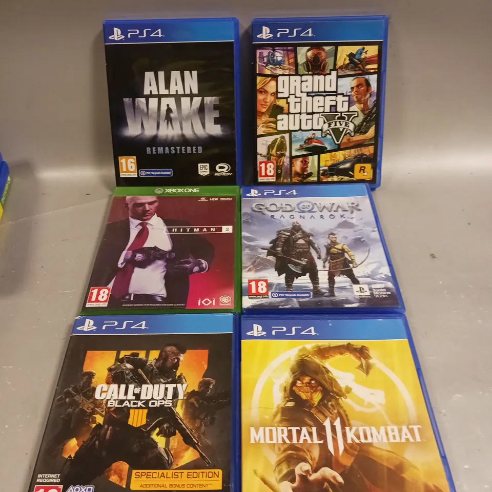 11 X ASSORTED VIDEOS GAMES TO INCLUDE ALAN WAKE, GOD OF WAR, MORTAL KOMBAT 11 ETC
