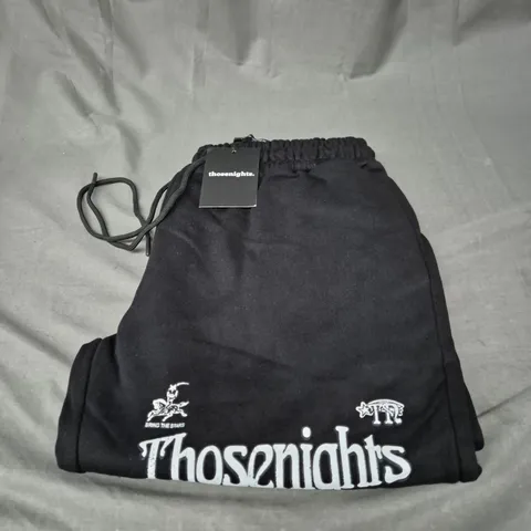 THOSENIGHTS PRINTED JOGGERDS IN BLACK SIZE M