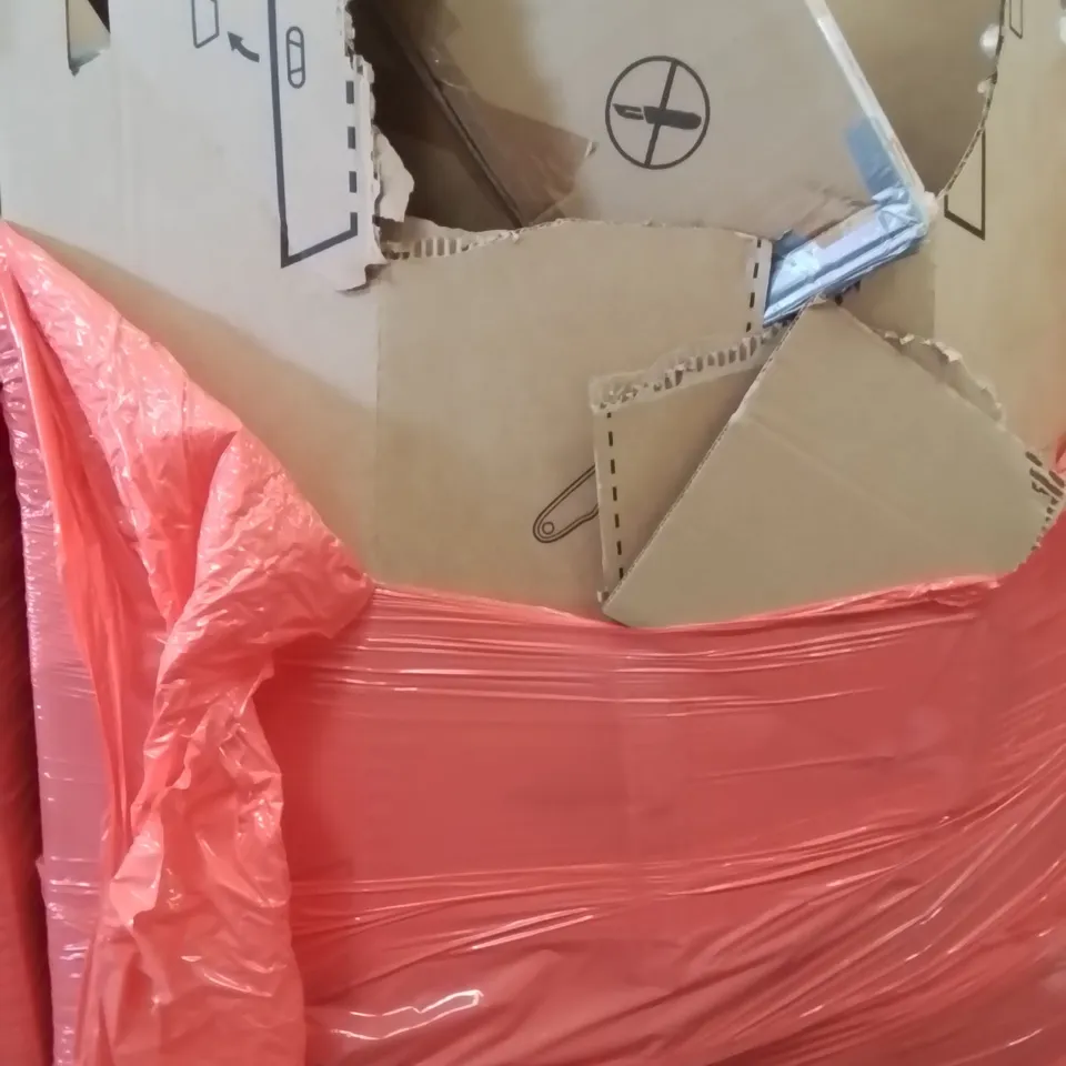 PALLET OF ASSORTED HOUSEHOLD GOODS AND PRODUCTS TO INCLUDE;OFFICE CHAIR,REPTILE LIGHTING KIT,BEDSIDE TABLE