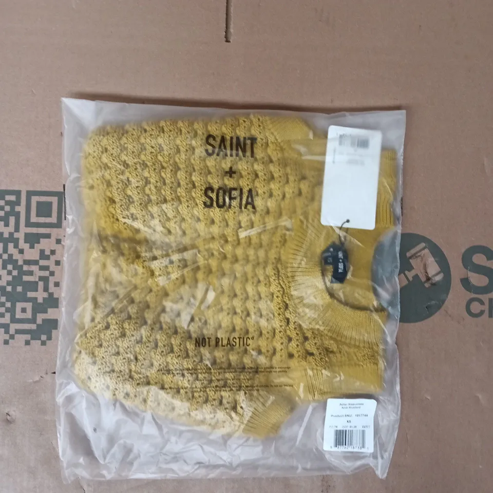 BAGGED SAINT + SOFIA ADLER SLEEVELESS KNIT JUMPER IN MUSTARD SIZE XS