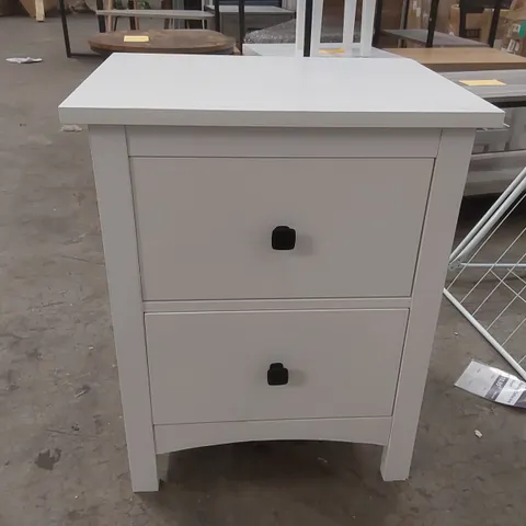 WOODEN 2 DRAWER CHEST - WHITE 
