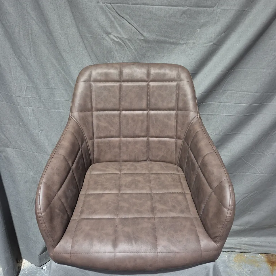 SET OF 2 BROWN LEATHER CHAIRS - COLLECTION ONLY