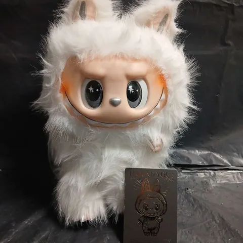ZIMOMO ORIGINAL FLUFFY WHITE PLUSH CREATURE WITH SILVER WINGS