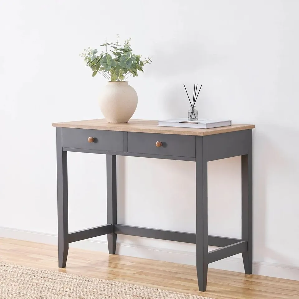 BOXED DUSK POPPY & NELL CONSOLE DRESSING TABLE MIDDLE - CHARCOAL (1 BOX)