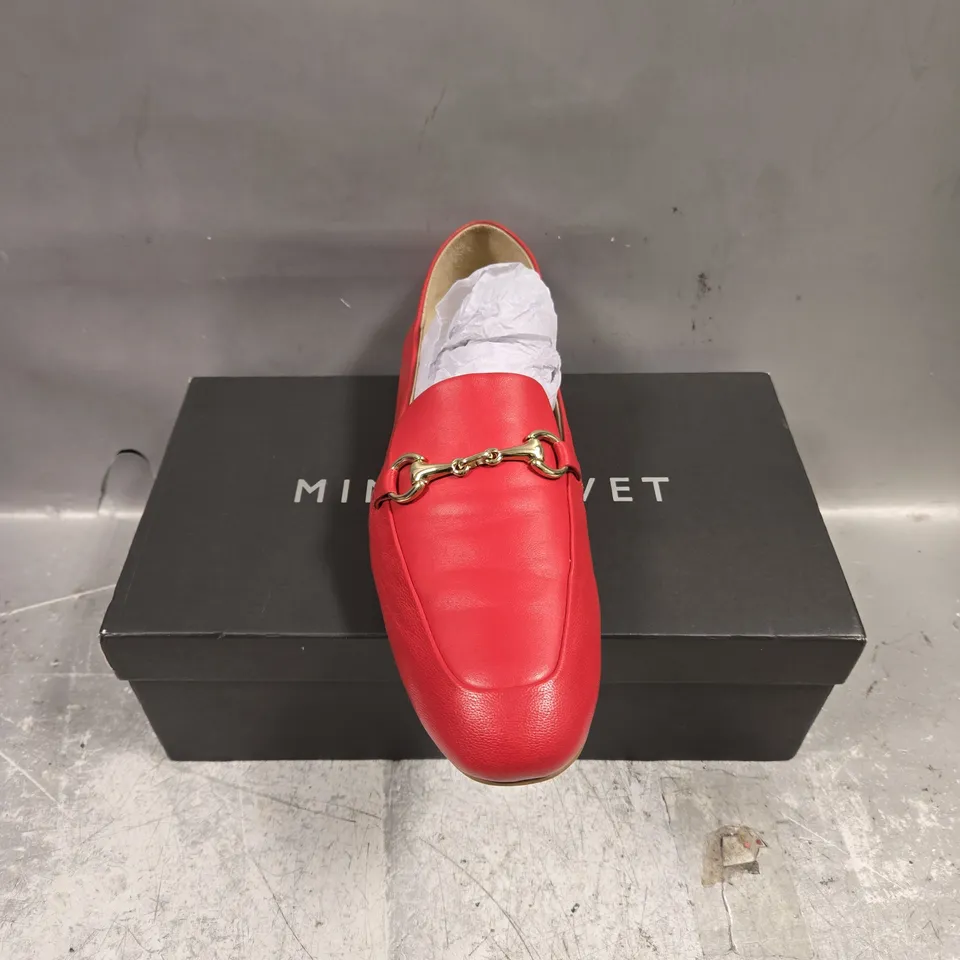 BOXED PAIR OF MINT VELVET CAMILLE LOAFERS IN RED - 8