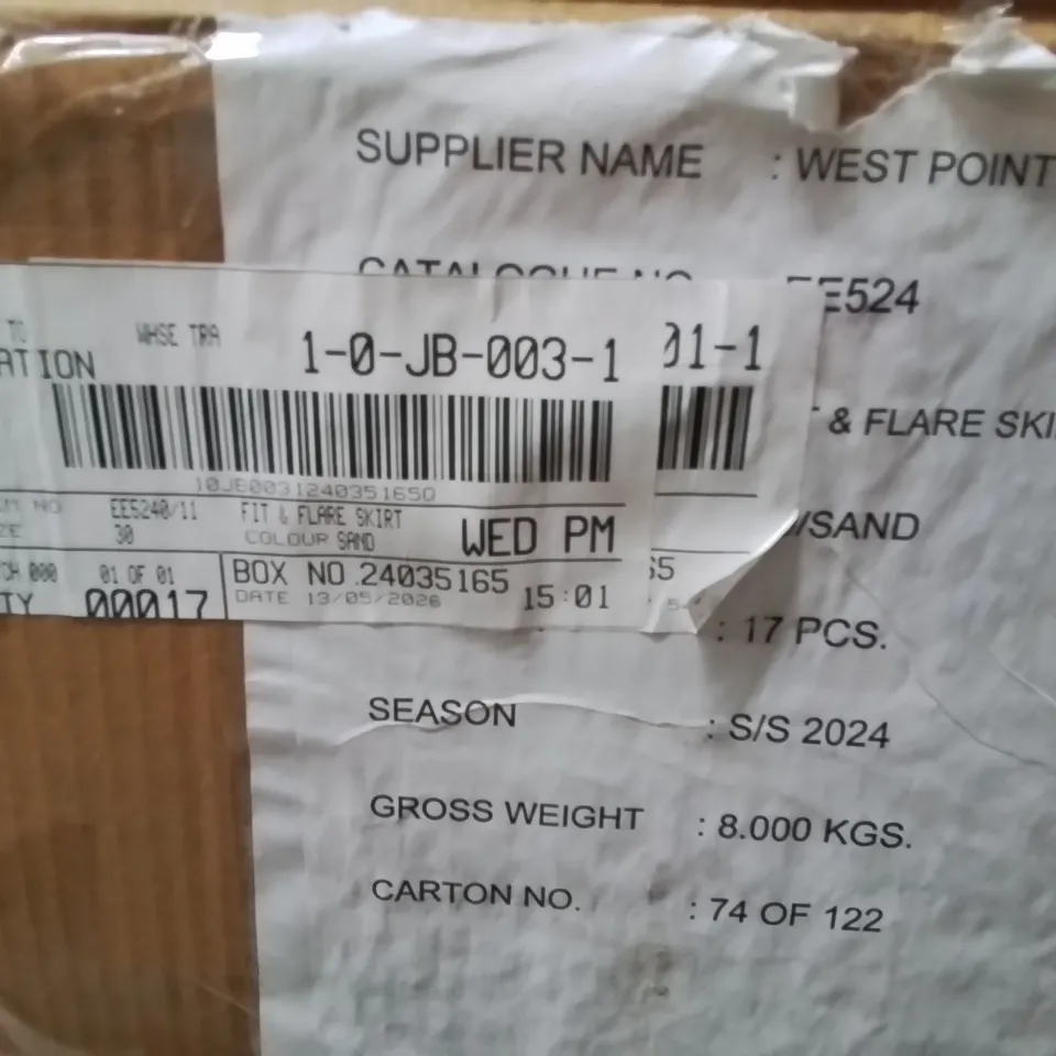 BOXED BRAND NEW APPROXIMATELY 17 JD WILLIAMS FIT&FLARE SKIRT SAND SIZE 30
