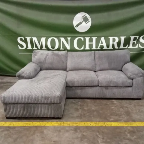 AMALFI STANDARD BACK FABRIC LEFT HAND 3 SEATER CHAISE SOFA - CHARCOAL