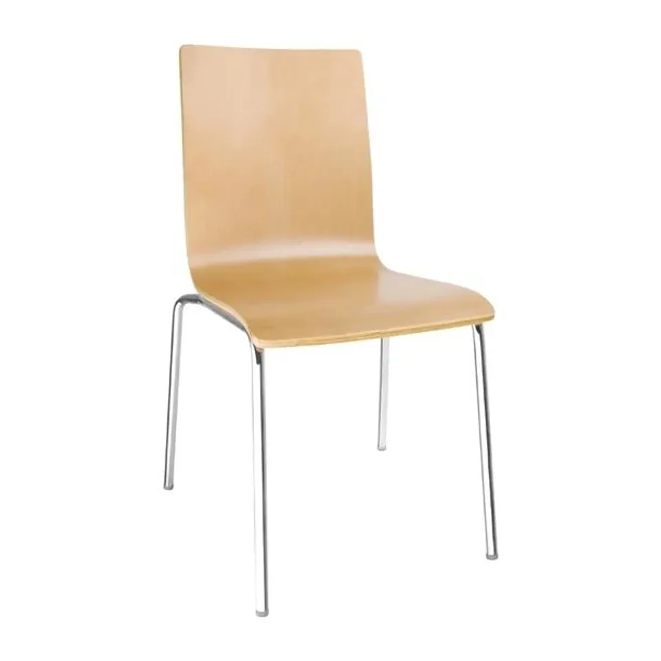 BOXED BOLERO SQUARE BACK SIDE CHAIRS NATURAL (4 PACK) (1 BOX)