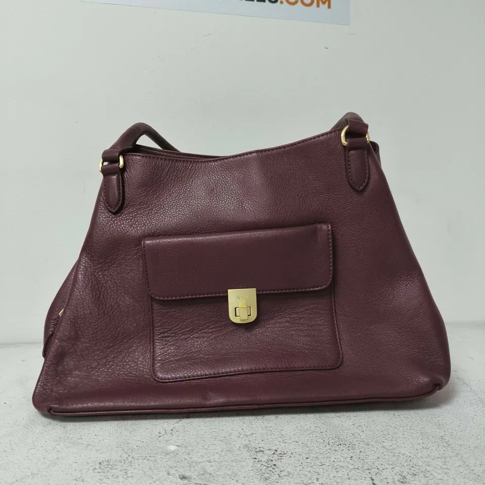 RALPH LANGSFELD GENUINE LEATHER HANDBAG – BURGUNDY