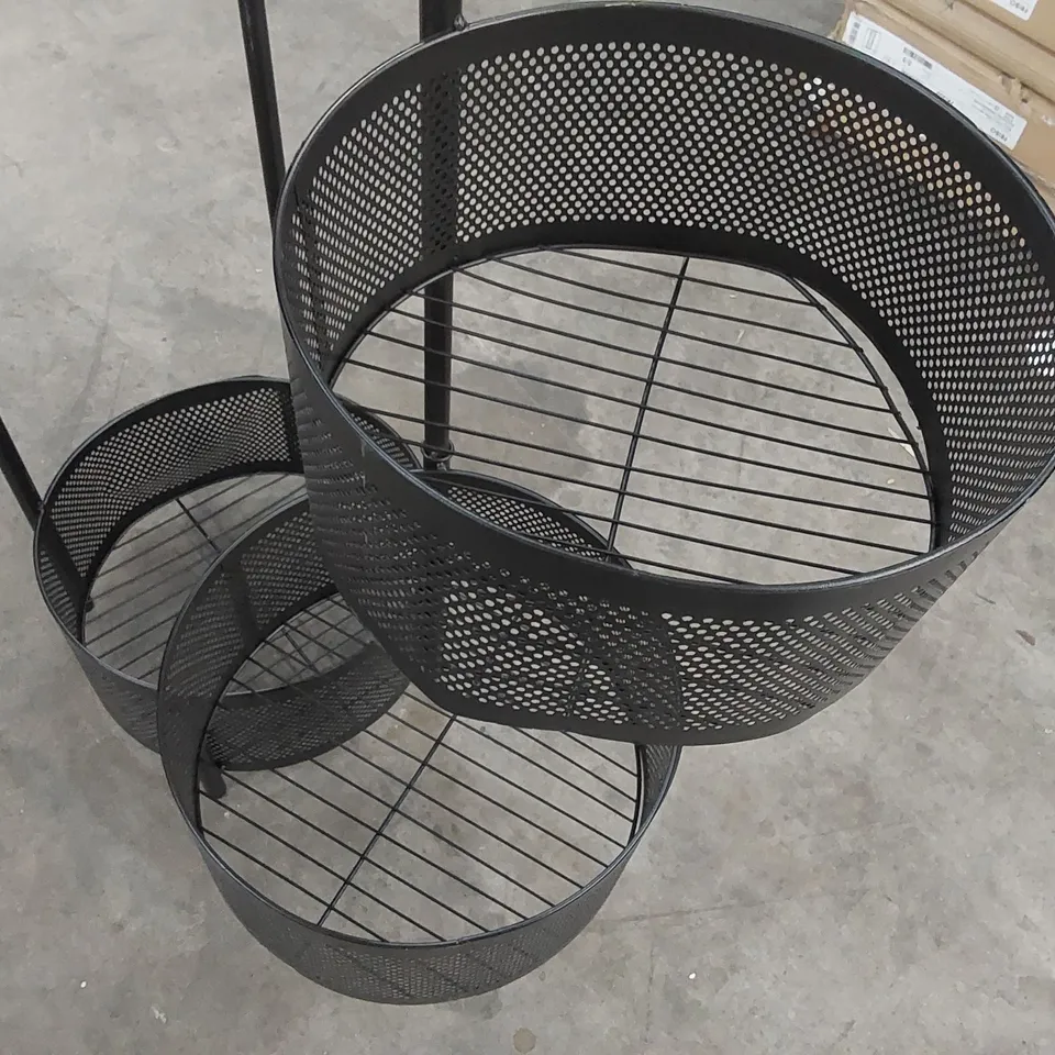 BOXED 5-TIER METAL SHELVING UNIT ON WHEELS - BLACK (1 BOX)