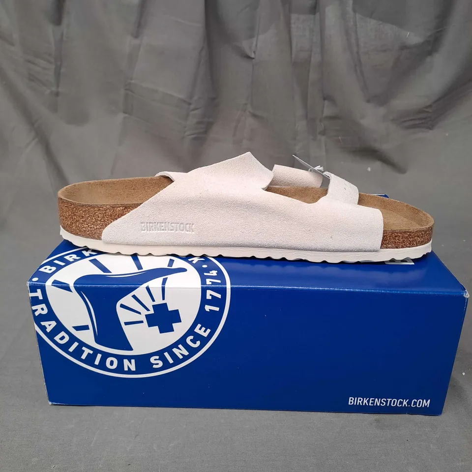 BOXED BIRKENSTOCK MEN'S ARIZONA SLIM-FIT SUEDE DOUBLE-STRAP SANDALS - UK SIZE 10