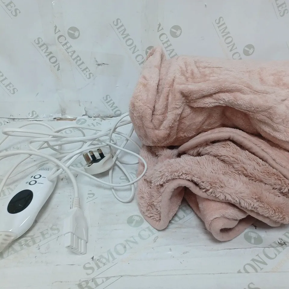 COZEE HOME HEATED PLUSH WEARABLE TV BLANKET IN NAVY