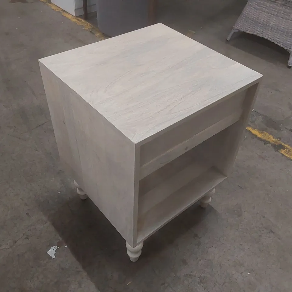 ORLEANS SOLID WOOD BEDSIDE TABLE COLOUR: WHITEWASH