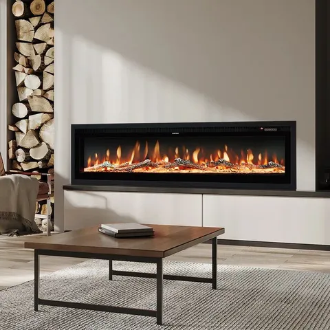 BOXED KETILFRITH ELECTRIC FIREPLACE WITH REMOTE INCLUDED, 12 FLAME COLOURS - PM1199 (1 BOX)