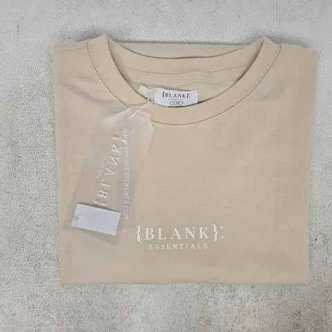 BLANK ESSENTIALS SHORT SLEEVE T-SHIRT IN SAND SIZE 13 YEARS