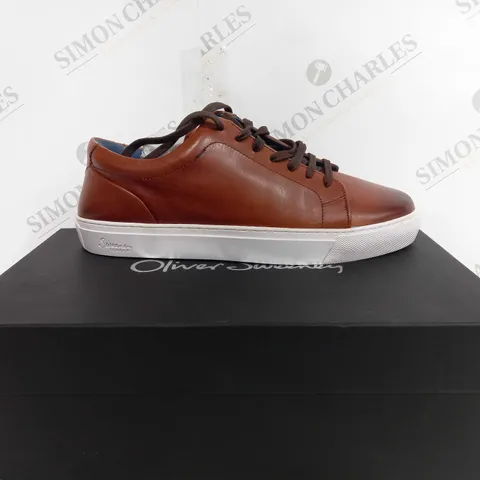 BOXED OLIVER SWEENEY HAYLE COGNAC BROWN SMART SHOE - UK 10