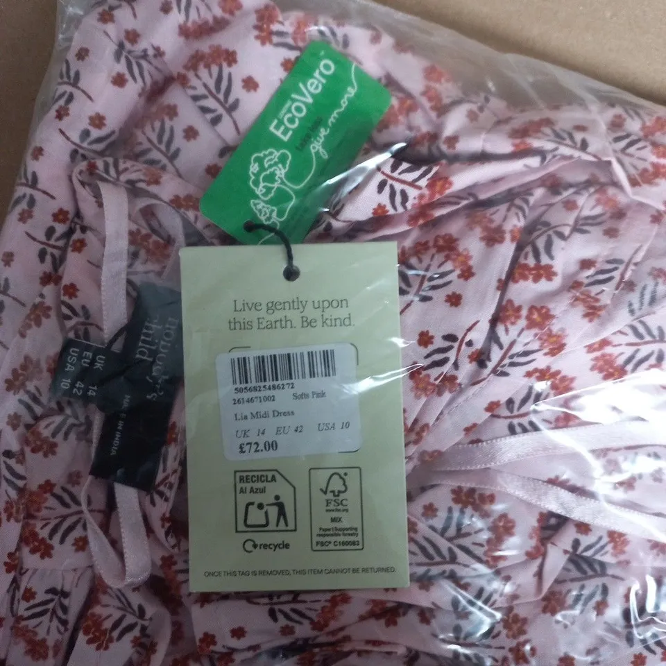 LIA MIDI DRESS – PINK FLORAL, UK 14
