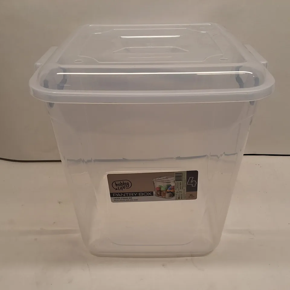 HOBBY LIFE PANTRY BOX – 20L PLASTIC STORAGE BOX WITH LID (CLEAR)