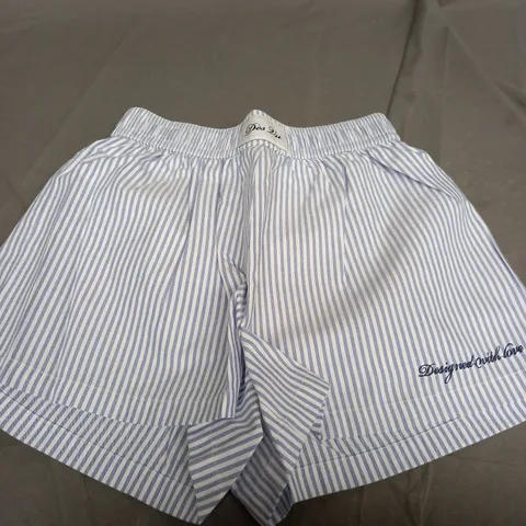 DES VU WOVEN BOXER SHORTS BLUE STRIPE - XS