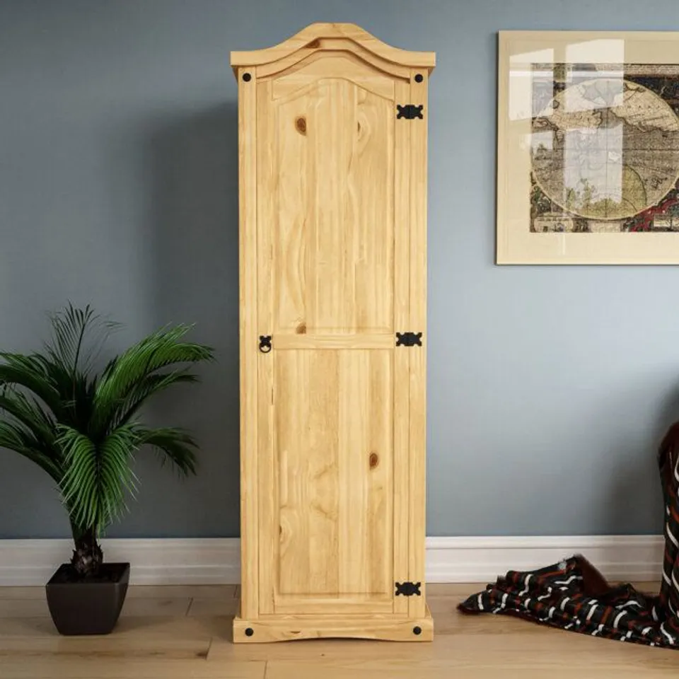 BOXED HAROLD 1 DOOR WARDROBE - PINE (1 BOX)