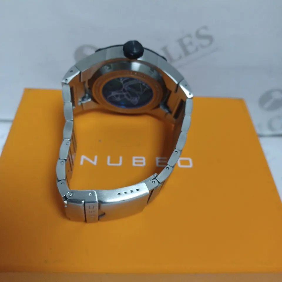 BOXED NUBEO GENTS GALLILEO LTD ED AUTOMATIC WATCH 066/500 - SILICONE STRAP - STAINLESS STEEL - SAPPHIRE CRYSTAL - 20 ATM. 