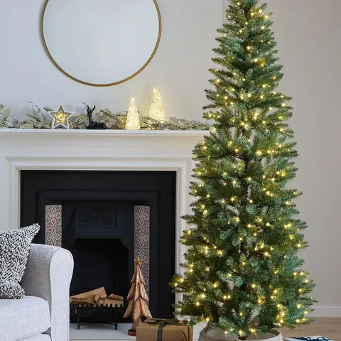 BOXED MONTANA 7FT SLIM PRE-LIT CHRISTMAS TREE