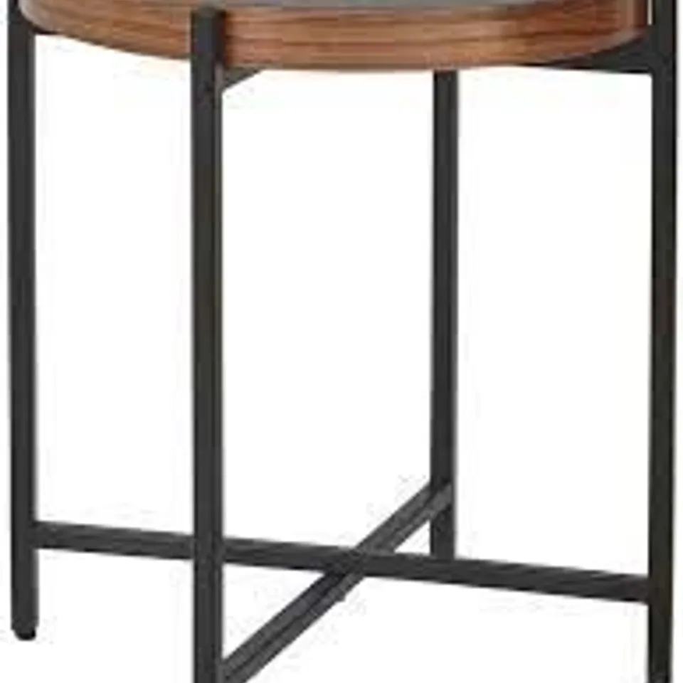 BOXED FOLDING SIDE TABLE - WHITE OAK-EFFECT RRP £49