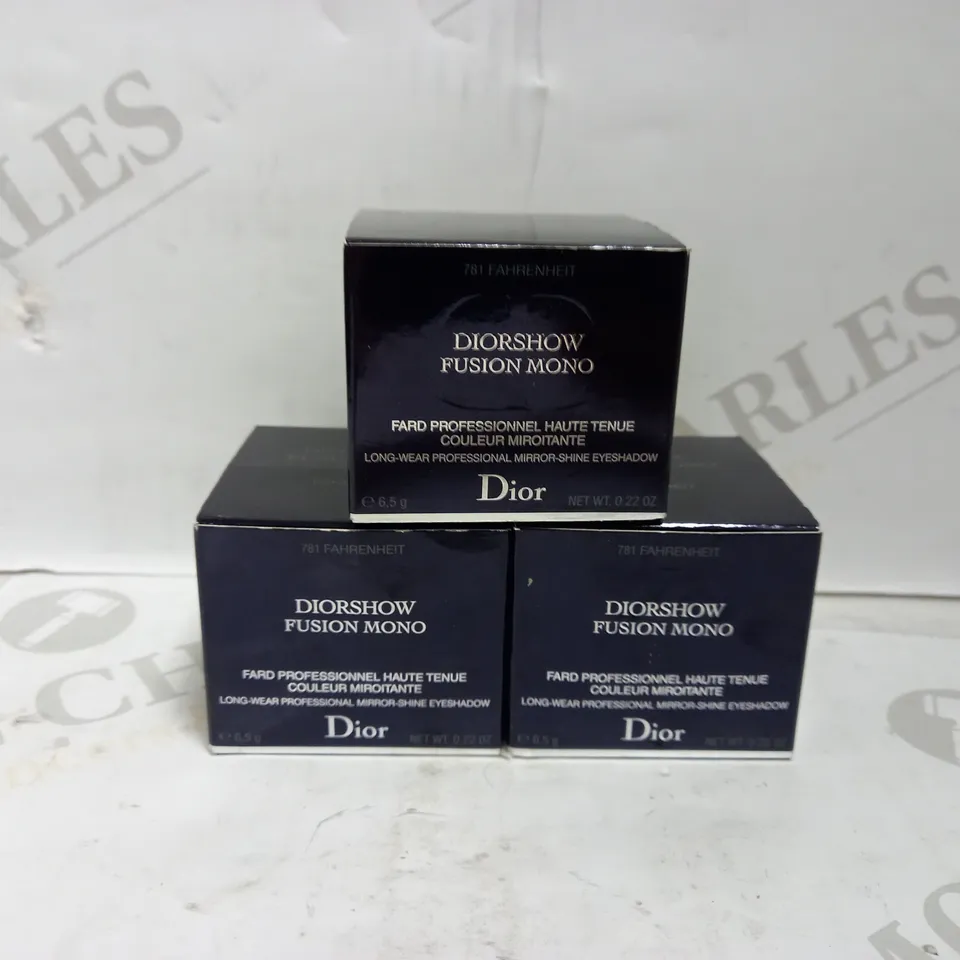 LOT OF 3 DIOR DIORSHOW FUSION MONO FARD PROFESSIONNEL - 781 FARENHEIT 