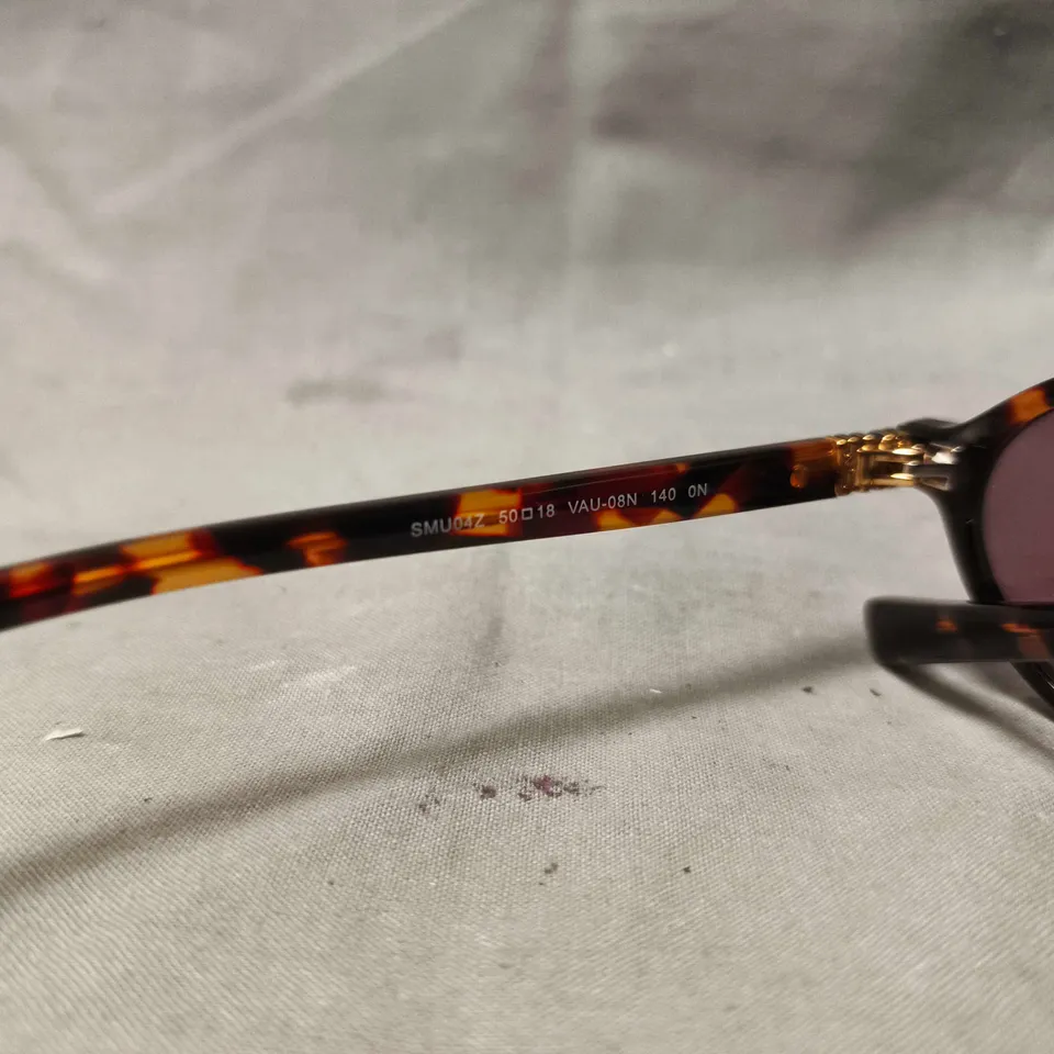 MIU MIU SUNGLASSES SMU04Z, TORTOISHELL FRAME WITH PINK LENSES