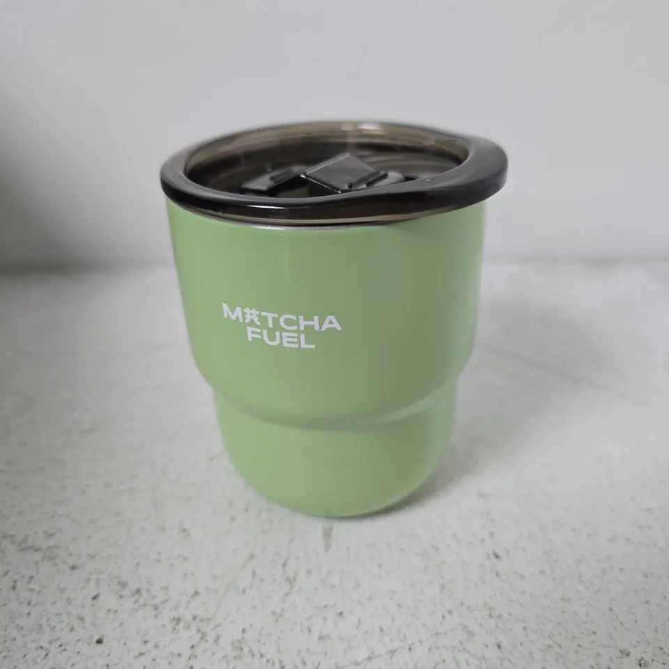 MATCHA LATTE MUG – GREEN WITH LID (MATCHA FUEL)