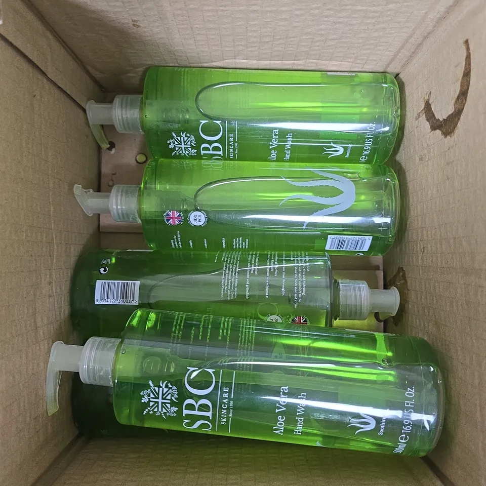 6 X SBC ALOE VERA HAND WASH BOTTLES 
