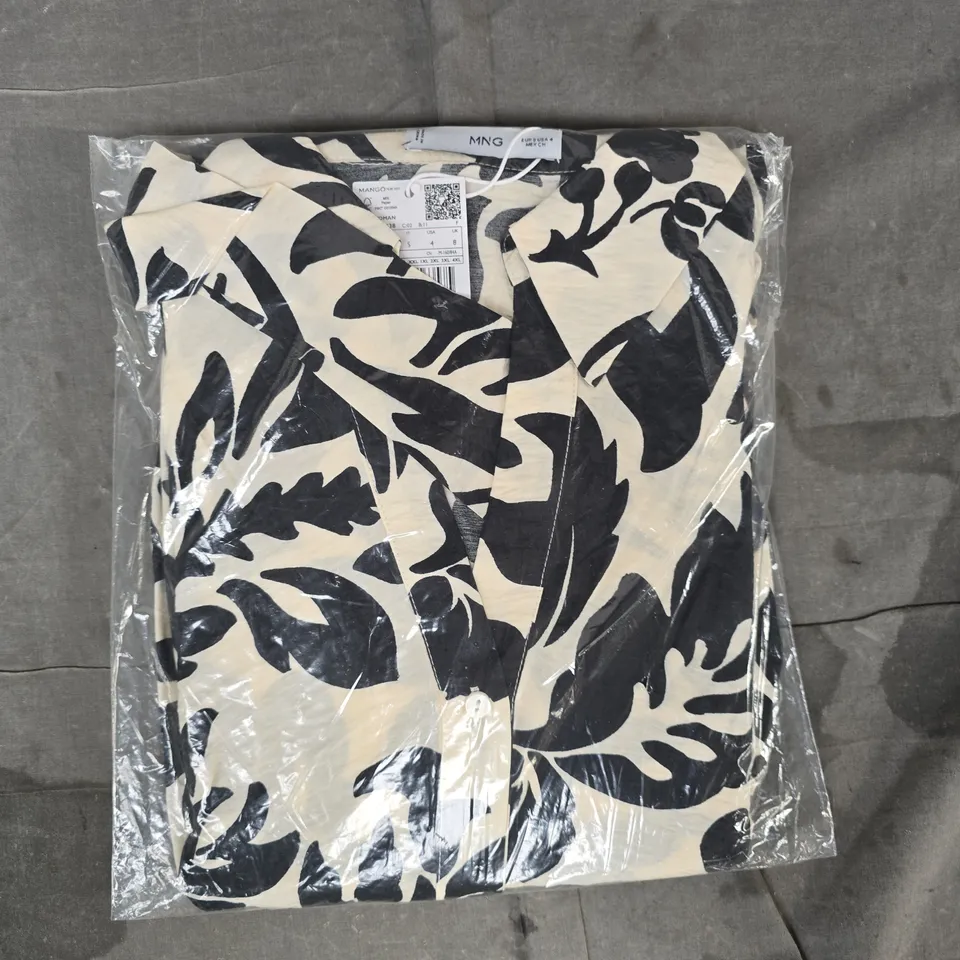 MANGO VESTIDO 423APPLE DRESS IN CREAM/BLACK SIZE UK 8