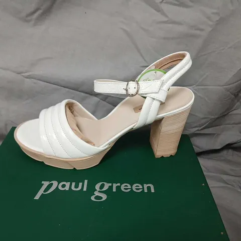 PAUL GREEN WHITE PLATFORM SANDALS β DESIGNER SHOES, SIZE 6.5 (US)