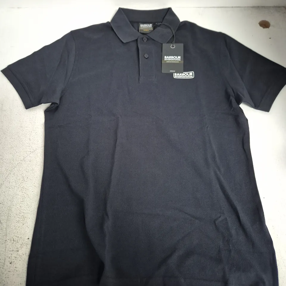 BARBOUR INTERNATIONAL NAVY POLO SHIRT – POLOSHIRT, TAILORED FIT, SIZE S
