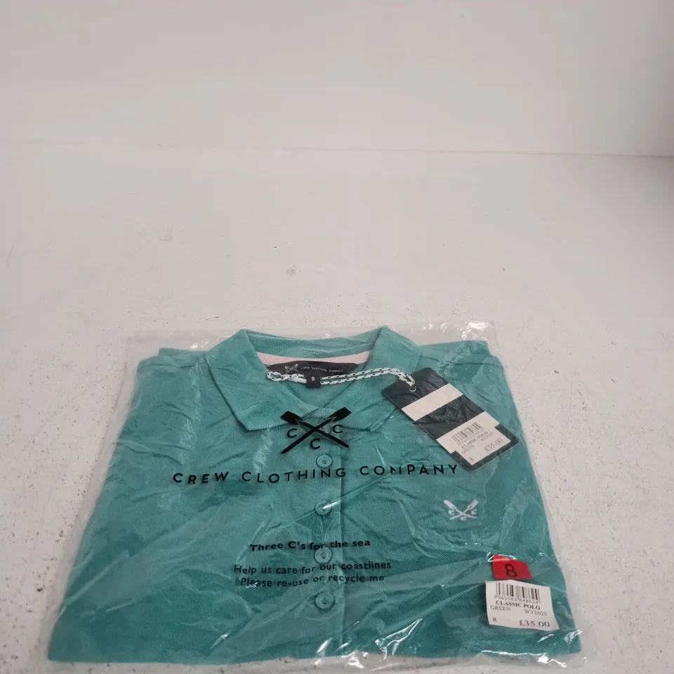 CREW CLOTHING COMPANY CLASSIC POLO SHIRT – GREEN UK 8