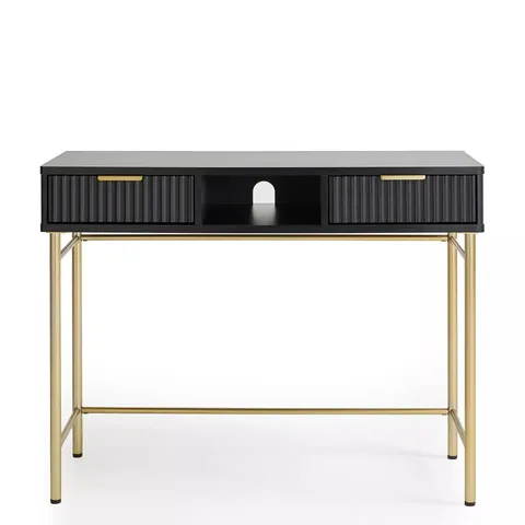 CORA DESK - BLACK/BRASS