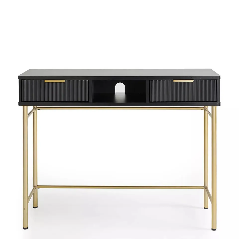 CORA DESK - BLACK/BRASS