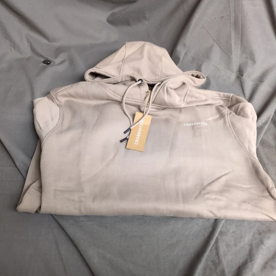 CROSSHATCH KHAKI/STONE HOODIE – UK XL (DOUBLE XL)