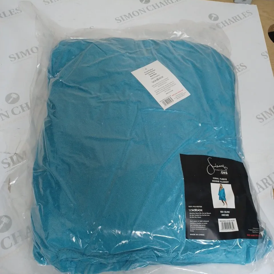 CORAL FLEECE HOODIE BLANKET 