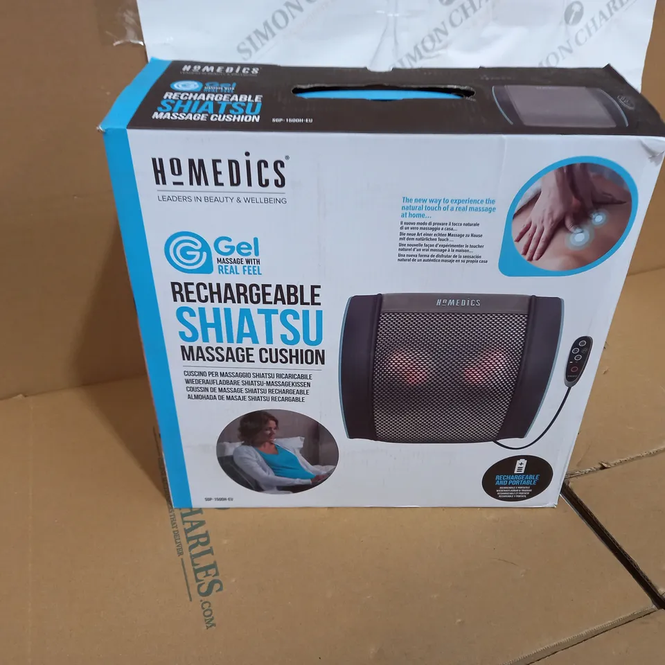 BOXED HOMEDICS RECHARGABLE SHIATSU MASSAGE CUSHION