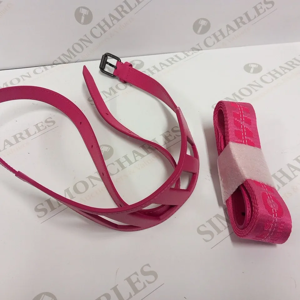 OFF-WHITE DIAGONAL FUCSIA/WHITE FANNYPACK