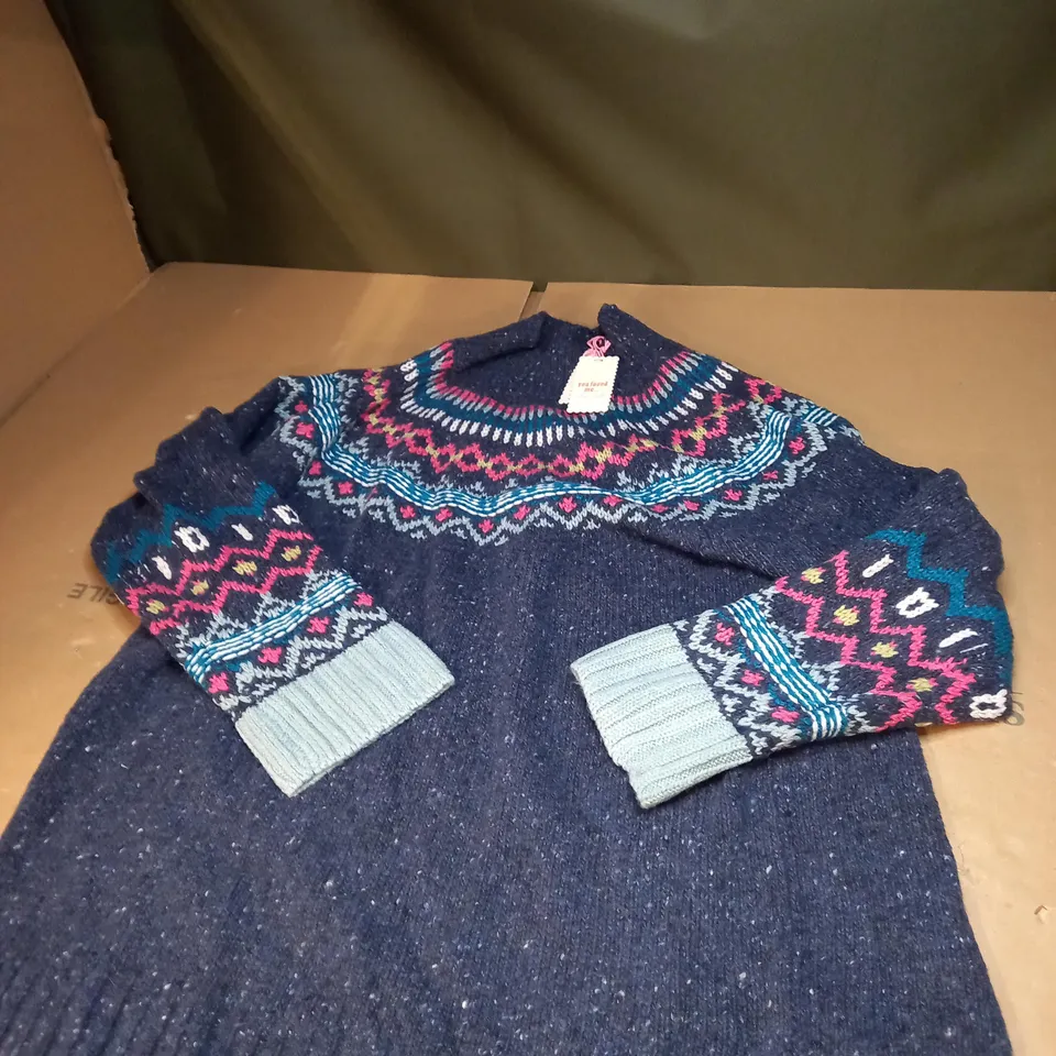 NAVY MULTI ISLA  FAIRISLE JUMPER SIZE 18