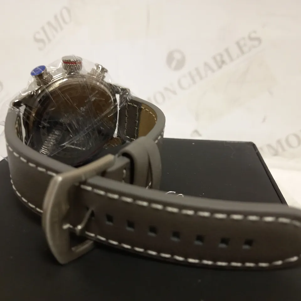 ZIHLMANN & CO SPORTS CHRONOGRAPH STYLE LEATHER STRAP WATCH RRP £560