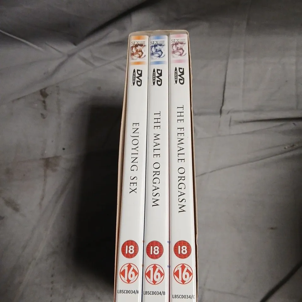 SEX: A LIFELONG PLEASURE – 3 DVD BOX SET (THE FEMALE ORGASM; THE MALE ORGASM; ENJOYING SEX)